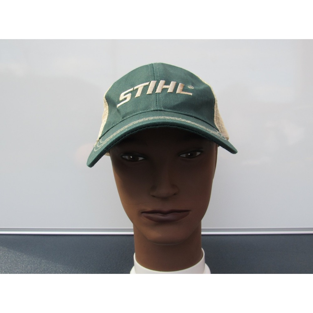 Stihl‎ Trucker Hat Men's Adjustable Green Tan Mesh Cap Officially Licensed